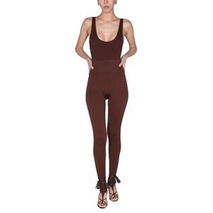 ANDREADAMO Andrea Adamo Ribbed Knit Bodysuit and Leggings Set Women NUDE Pants